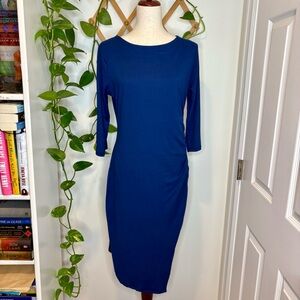 VERSE Briane Brushed Knit Dress In Navy